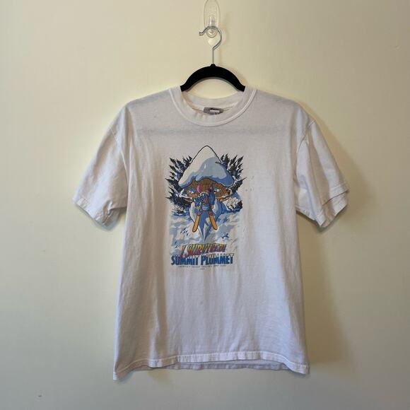 Y2K Disney S short sleeve t-shirt I Survived Summit Planet VINTAGE cotton white - Picture 1 of 9